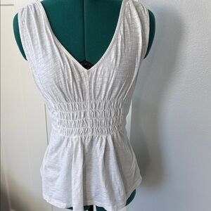 Anthropologie Deletta White V-Neck Tank Top